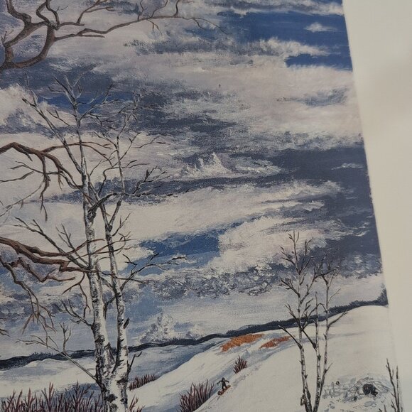 Verna E. Hutlet Winter Pond Hockey Print Numbered 58/100 Signed - Picture 7 of 9